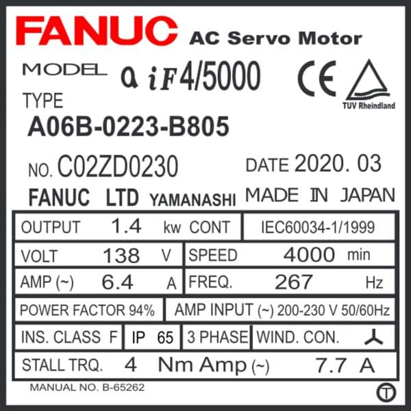 Repaired and Tested A06B-0223-B805 By FANUC