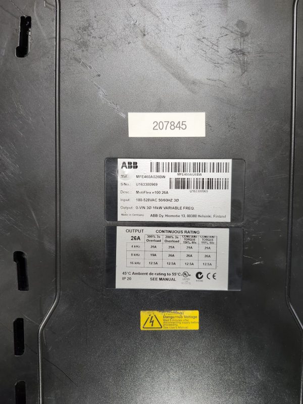 Repaired and tested MFE460A026BW SERVO DRIVE Manufactured By ABB, At ACCU