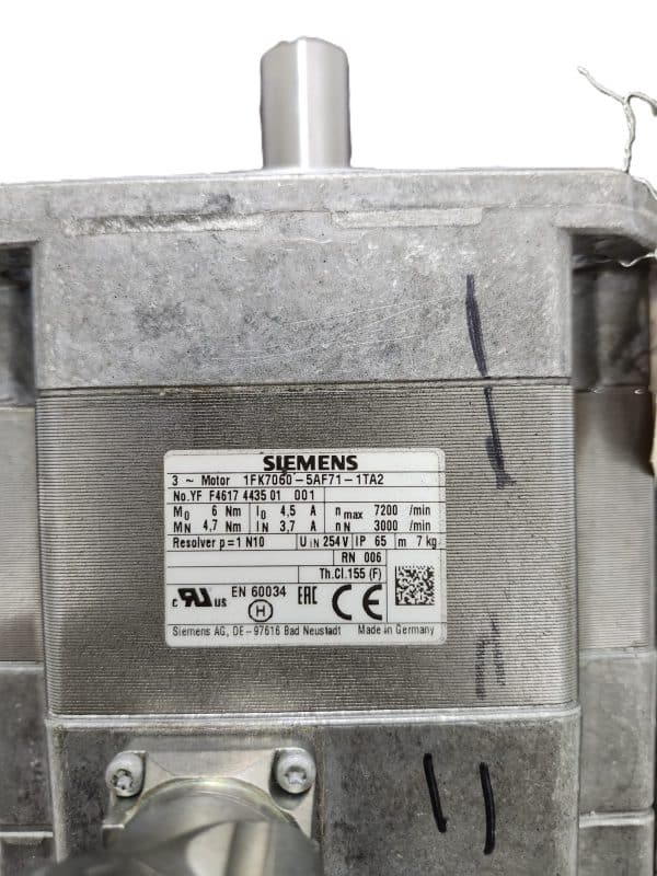 Repaired and Tested Siemens 1FK7060-5AF71-1TA2 at Accu