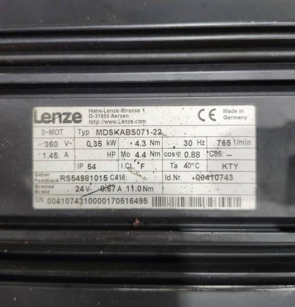 Repaired and Tested LENZE MDSKABSO71-22, At ACCU
