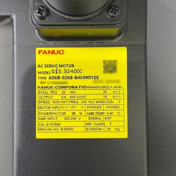 Repaired and Tested Fanuc A06B-0268-B400#0100 Servo Motor, at ACCU