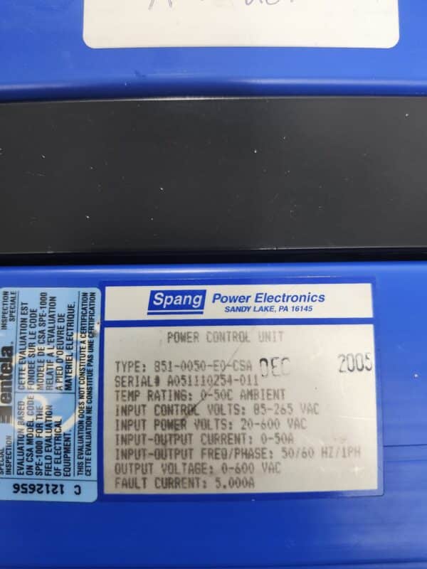 Repaired and Tested Spang 851-0050-E0-CSA Power Control Unit, at ACCU