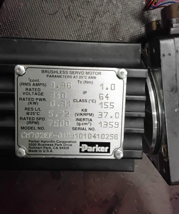 Repaired and Tested Parker Hannifin CM702EE-01331 Servo Motor, at ACCU