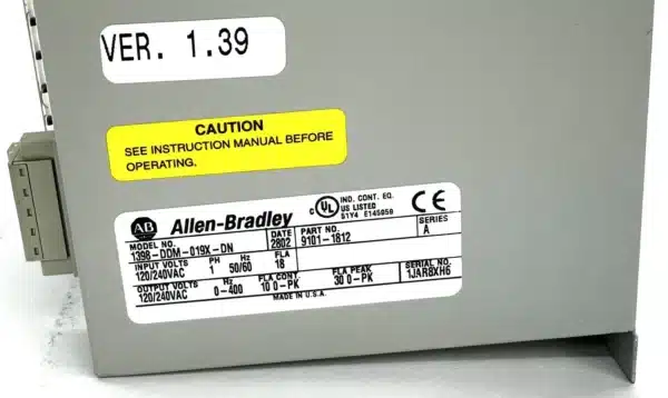 Repaired and Tested Allen Bradley 1398-DDM-019X-DN Servo Motor, at ACCU